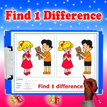 Find 1 Difference Worksheets | Spot the Difference | Visual Skills  | SET 1