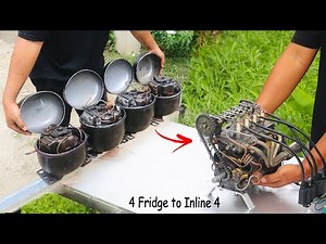 I Turned 4 Fridge Compressors Into an Inline-4 Engine | Designed in Shapr3D