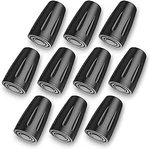 Walking Poles Rubber Tips Ferrules 10 Pack Trekking Pole Tip Protector 11mm Replacement Feet Rubber Ends Caps for Walking Sticks Hiking Sticks