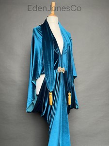 1920s Turquoise Teal Velvet Gown, Art Deco Flapper Dress - Etsy