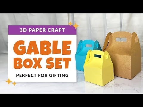 Make Custom Gable Boxes in 3 Sizes | 3D Paper Favor Box Tutorial | Project 48/85