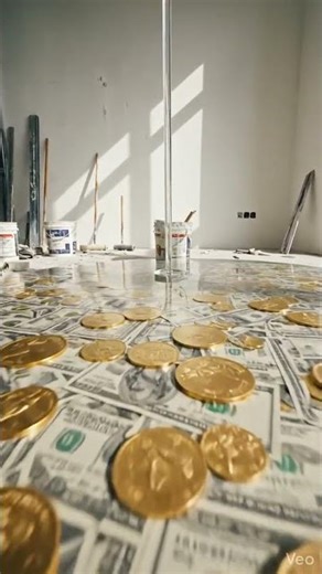 Money under the floor! 💰This epoxy floor looks insanely rich 😱”