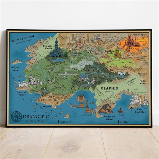 Dark Souls Map Poster | Drangleic Surface Wall Art | Rolled Canvas Print - Etsy