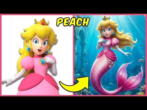 Super Mario Galaxy characters as MERMAIDS 🥥👸🏽 + Guess the VOICE!