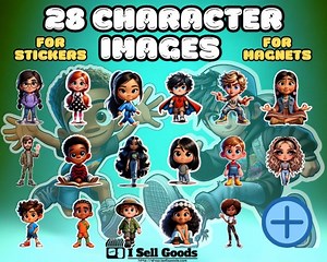 Charming 3D Character Sticker Images Pack 28 PNG Sticker Images Adorable and Detailed Designs - Etsy