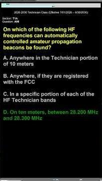 NEW Ham Radio Technician license Pool 2026 2030 Section T1A Purpose and permissible use of the Amat