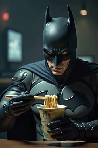 Batman | Batman Eating Noodles after saving the day