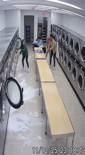 Washing machine explodes and floods laundromat