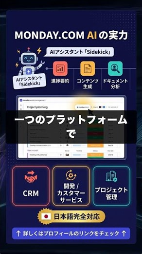 Monday.com AIを60秒で解説 #生産性・ワークフロー #AI #Shorts