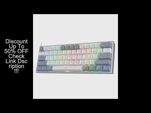 Redragon K617 Fizz 60% Wired RGB Gaming Keyboard, 61 Keys Hot-Swap Compact Mechanical Keyboard Red S