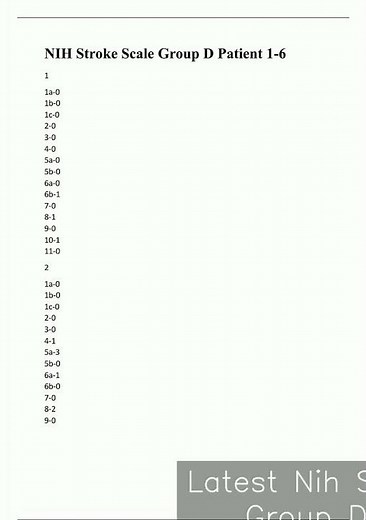 Latest Nih Stroke Scale Group D Patient 1 6 Answered video