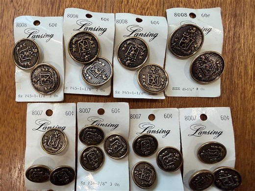 Vintage Metal Buttons – Coat of Arms, Blazer Buttons (lansing 8007 & 8008) - Etsy