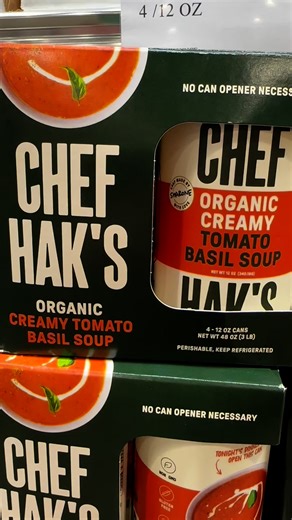 🚨 NEW AT COSTCO 🚨 🥫Soup just got a major glow up! ✨ and this one’s BIG. 🍅🌿 Chef Hak’s Organic Creamy Tomato Basil Soup is HERE — now in super convenient pop-top cans (no mess, no plastic, no hassle). ✅ Kettle-cooked for fresh, homemade flavor ✅ Packed with clean, nutritious ingredients ✅ Plastic-free innovative packaging ✅ Creamy, delicious, and ready in minutes 👉 Available NOW in Costco regions across Los Angeles Southeast. 🔥 Don’t blink — this launch is going to fly off shelves. Who’s g