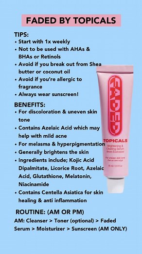 How to use faded by @TOPICALS #fadedbytopicals #fadedserum #howtouse #hyperpigmentation #fypシ #foryoupage #beauty #beautytips #skincaretips #skincare #wefellonloveinoctober #skincarecommunity Faded Serum for hyperpigmentation | Benefits of Faded Serum | How to use Faded Serum