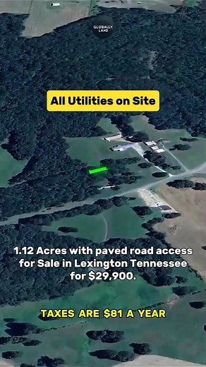 1.12 Acres with paved road access for Sale in Lexington Tennessee for $29,900 #fyp #foryou #reels #realestate #property #realtor #forsale #usa #realestateagent #landcentury | Globally.land