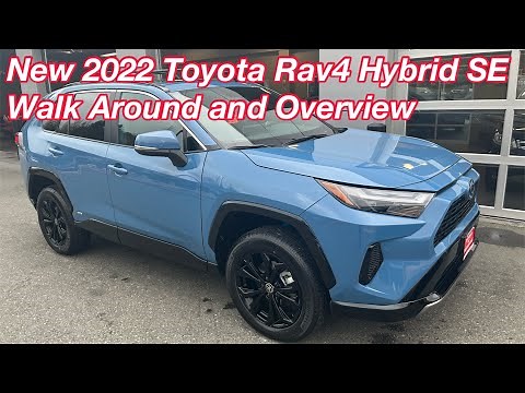New 2022 Toyota RAV4 Hybrid SE in Cavarly Blue walk around and overview- New Rav4 Hybrid Trim level