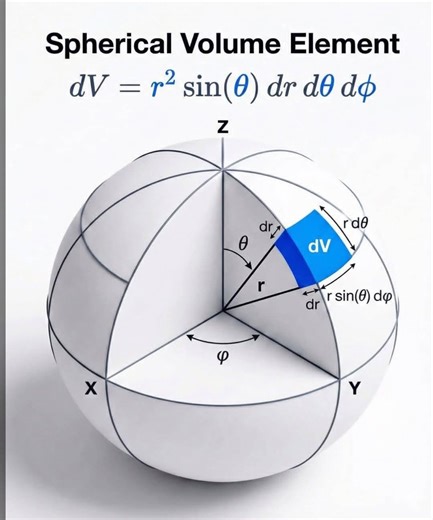 Spherical volume element #viralpost2026シ #viralreels #maths #simplify | Mathematics Hub
