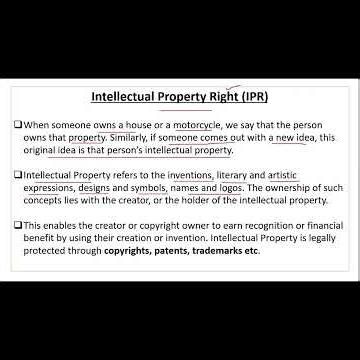 Intellectual Property Rights (IPR) | What are IPR ? | Cyber Ethics Class 10 Computer Applications