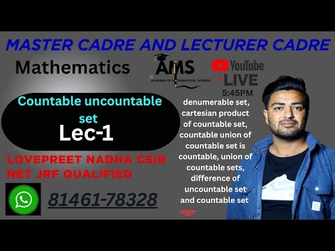countable and uncountable sets 2 MCQ , master cadre ,Lecturer cadre Math | lecturer cadre math