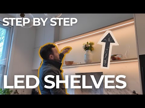 LED Shelf Lighting Installation Step-by-Step | DIY Wood Shelves Built With Makita Tools
