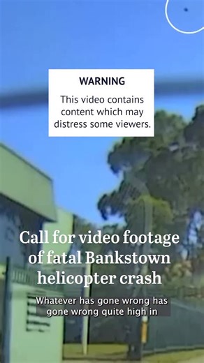 Investigators into Friday’s fatal helicopter crash that landed on a tree and hit a car near Bankstown Airport have called on the public to provide any video footage they may have of the accident. Read more by Julie Power at the link in bio. Photo: Sitthixay Ditthavong | The Sydney Morning Herald