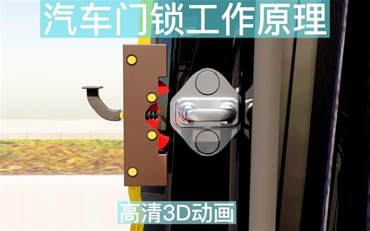 汽车门锁竟然如此巧妙，高清3D动画解密其工作原理