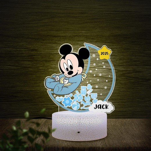 Personalised MICKEY MOUSE Night Light - Gift for Kids Birthdays - Nursery Decor Baby - Good Night Bedside Lamp - Christmast D2LN17 - Etsy