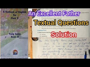 Class10th English| An Excellent Father| Jane Austen| Textual Questions| Solutions|JKBOSE/NCERT/CBSE