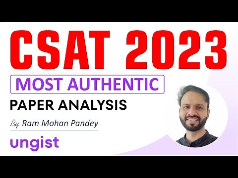 CSAT 2023 Solved Paper | UPSC CSAT 2023 Analysis | UPSC CSAT 2023 | By Ram Mohan Pandey | @UNGISTIAS