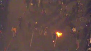 40K views · 652 reactions | Video from AIR 12 shows protesters burning the American flag in the middle of the street last night. Protests for George Floyd in Portland turned violent after a peaceful vigil earlier Friday: bit.ly/2ZQJx7T | FOX 12 Oregon | Facebook