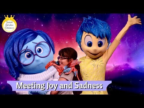 Meeting Joy and Sadness from Inside Out at Epcot