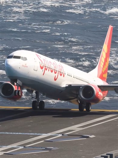 Avião teve que frear com tudo para decolar dessa embarcação - Flight Simulator #avião #jogos #gameplay