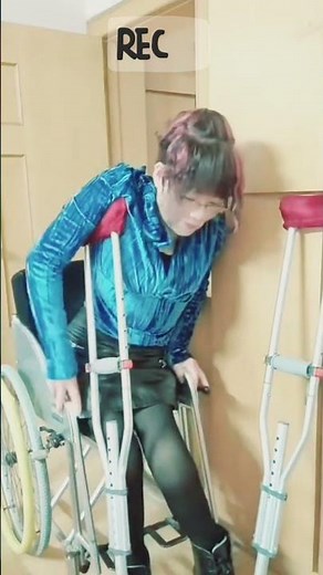 She Trust Her Crutches to Stand Up | Paraplegic Woman | Paralyzed
