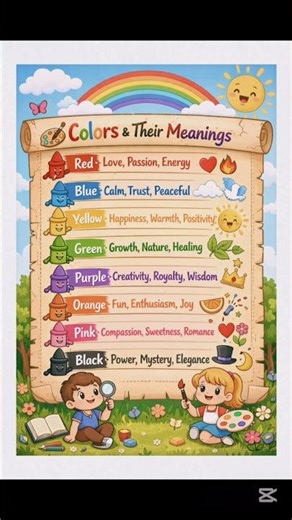 Colors name with their meanings #shorts