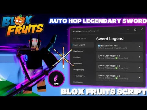 [⚔️AUTO HOP LEGENDARY SWORD] Blox Fruits Script | "FREE" | (TEDDY HUB) | Much More! +