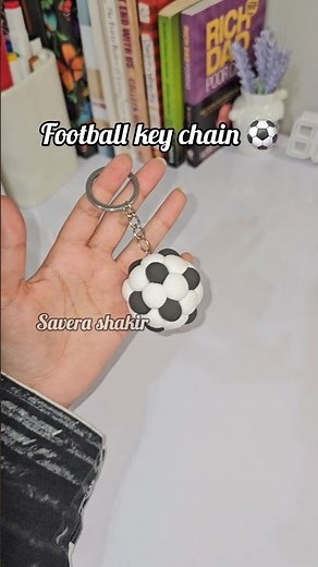Football⚽ key chain with air dry clay #diy #football #keychain #claycraft #craft