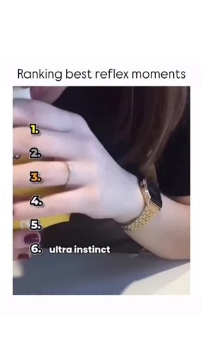 FUNNY MEMES on Instagram: "This video is a fast-paced montage of six short clips, each demonstrating a moment of incredibly quick, reflexive, or perfectly timed action by an individual, often humorous or surprising, and presented with a stylistic overlay of numbered labels and dramatic sound effects suggesting superhuman ability. The sequence begins with a woman quickly raising her hand to cover her mouth and nose with a speed that looks almost impossible to capture, followed by a sudden scene c