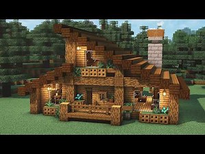 Minecraft: How To Build A Simple Log Cabin | Log House Tutorial
