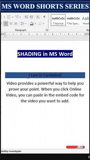 Day-28 | How to use Shading in Word | MS Word Series #Word #msword #eleganceacademy