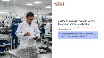 Quality Assurance / Quality Control Technician Career 101 Grades 4-12 PPTX Guide