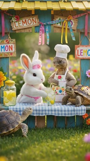 Best Friends Lemonade Stand 🍋🐰🐢 #KidsStory #Friendship #CuteStory #Shorts #MoralStory