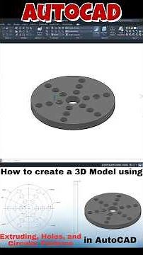 AutoCAD - Extrude, Circular Pattern, and Holes #AutoCAD #Inventor #solidworks #cad #autocad3d