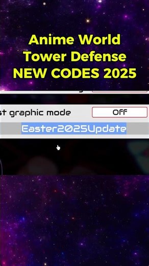Roblox Anime World Tower Defense Codes 2025