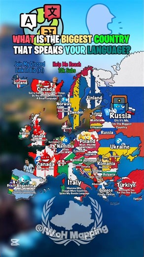 (REUP) What’s the biggest country that speaks your language? #shorts #europe #geography #mapping