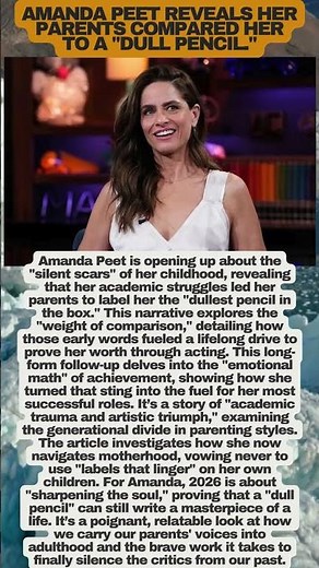 Amanda Peet's HEARTBREAK: "My Parents Called Me A Dull Pencil" ߒ #AmandaPeet #healing