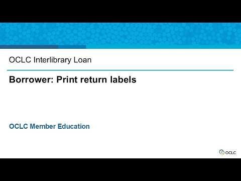 OCLC Interlibrary Loan - Borrower : Print return labels