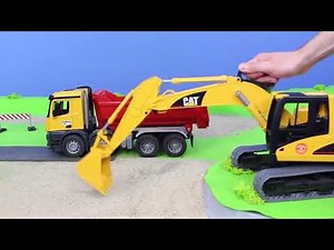 Un camion et une pelle sur le chantier