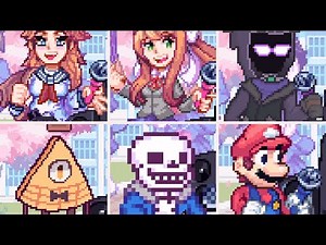 Friday Night Funkin' - Senpai but every turn a Different Skin Mod is used