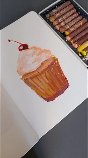 how to draw a dessert with oil pastel tutorial for beginners #art #cake #drawing