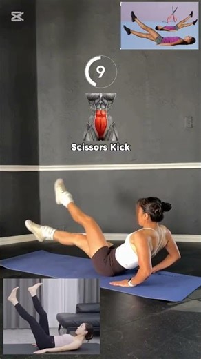 abs workout scissors kick#fitnessmotivation#absworkout#shortsfeed #motivation #viralreels #exercise